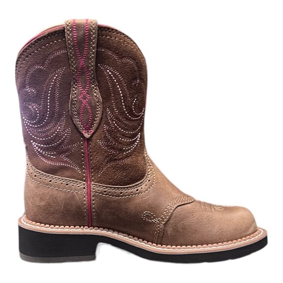 Ariat Fatbaby Heritage Dapper 8" Womens Brown Leather Cowboy Boots Round Toe 6 - Picture 5 of 8